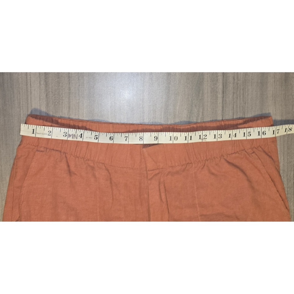 Gap Linen Blend Burnt Orange Pants Pockets Spring Travel Resort Womens Sz L - Picture 10 of 11
